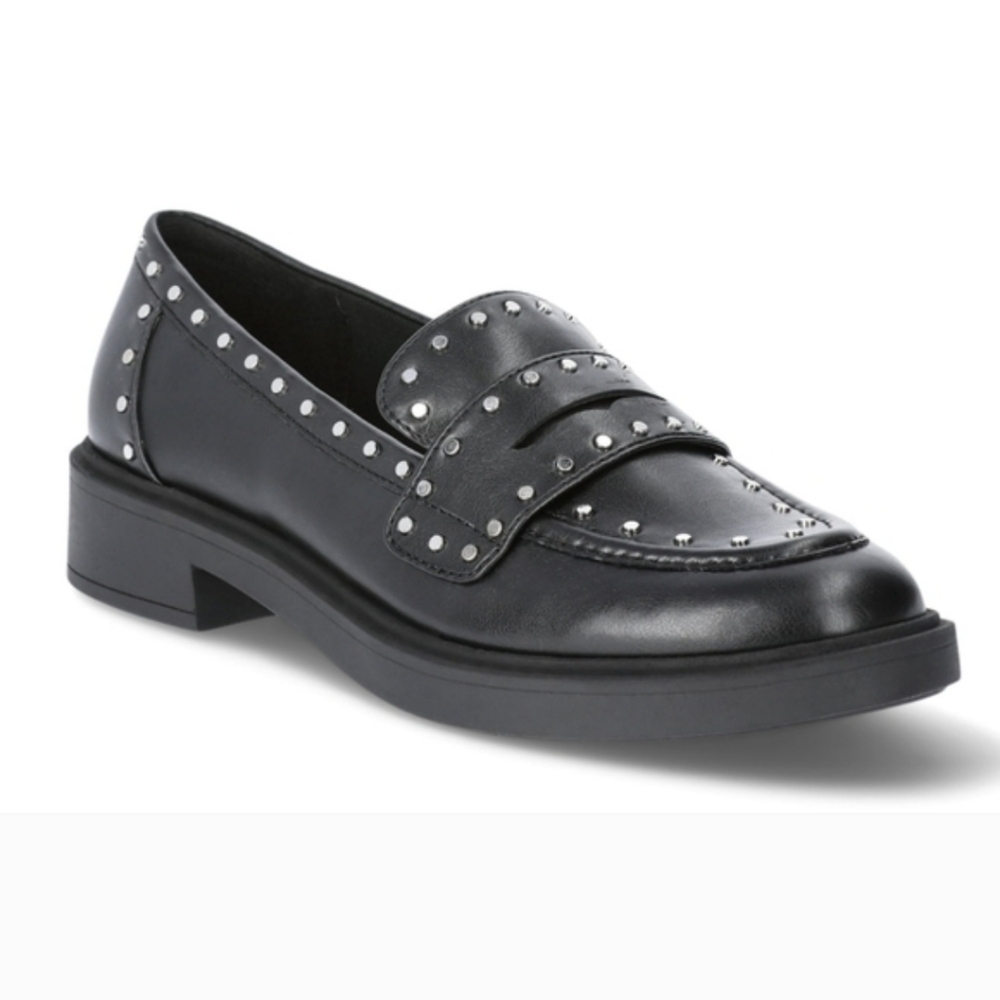 Portland Boot Company Woman Studded Loafers Black Sz 8